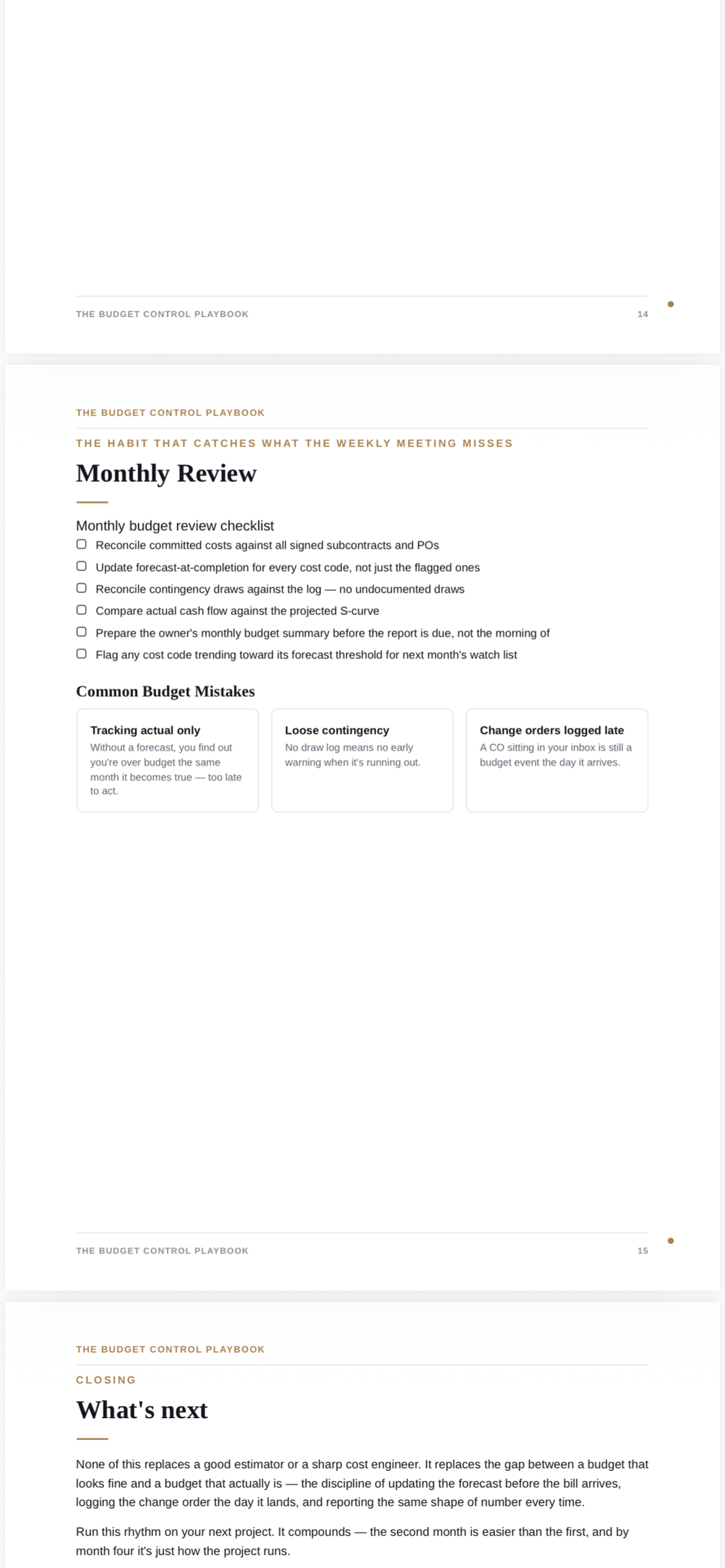 Budget Playbook