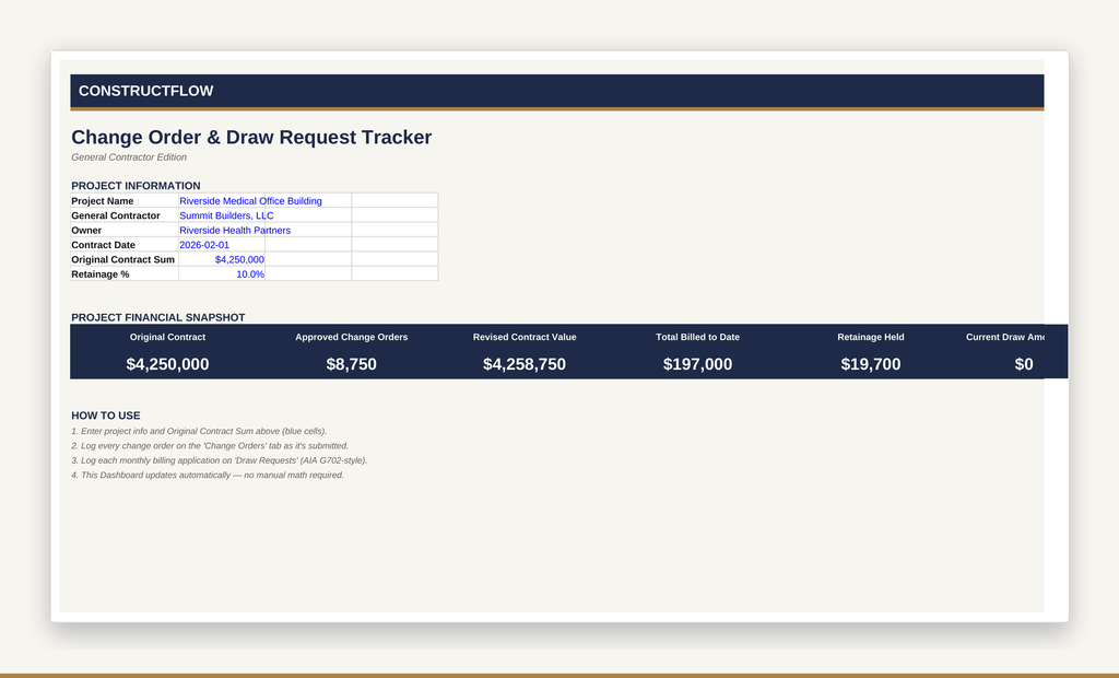 Change Order & Draw Tracker