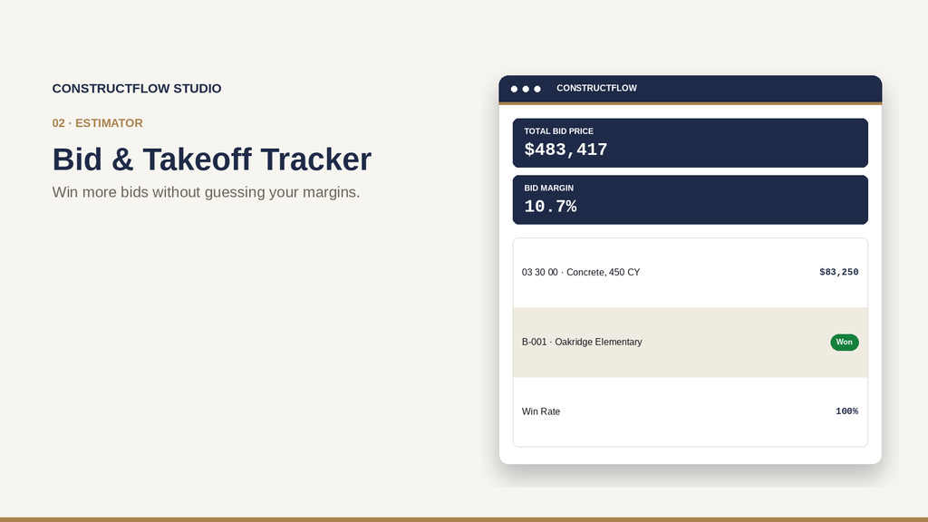 Bid & Takeoff Tracker